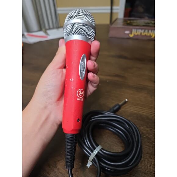 Nabi Wired Microphone with 1/4" Jack Red & Silver For NABI karaoke Machine - Picture 14 of 16